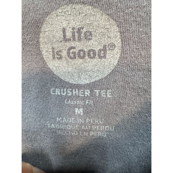 Life Is Good Mens Sawdust Is Man Glitter Crusher Tee Size M Gray Casual Graphic - Picture 2 of 10